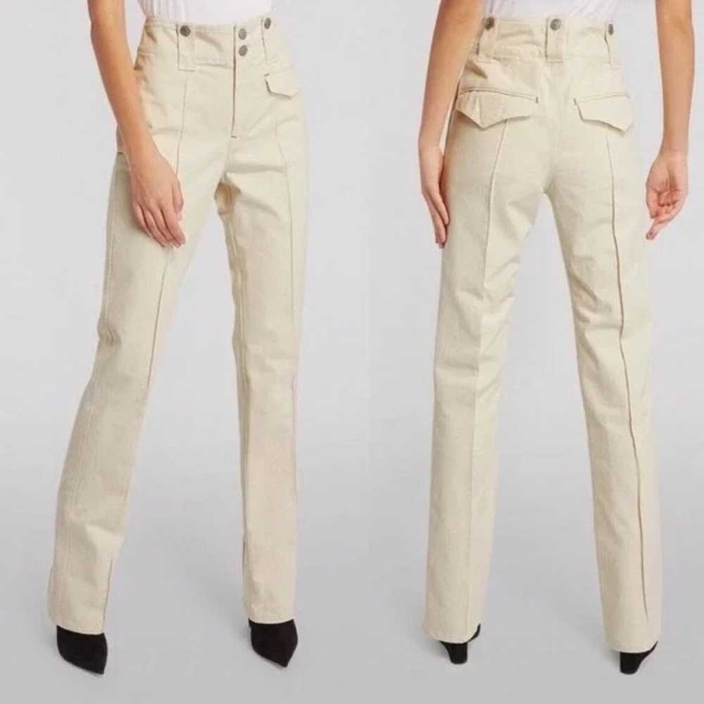 Isabel Marant Pants Creamy White (Ecru) Dilemony Denim Trousers 38 U.S Size 6 - Picture 15 of 16
